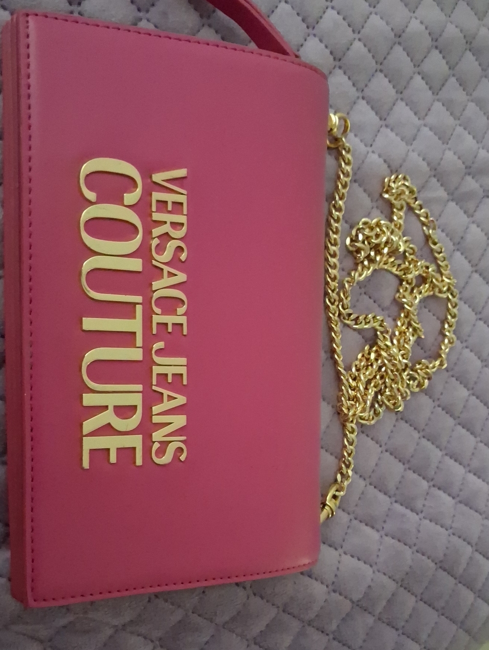 Versace Jeans Collection Hot Pink Crossbody with Gold Chain